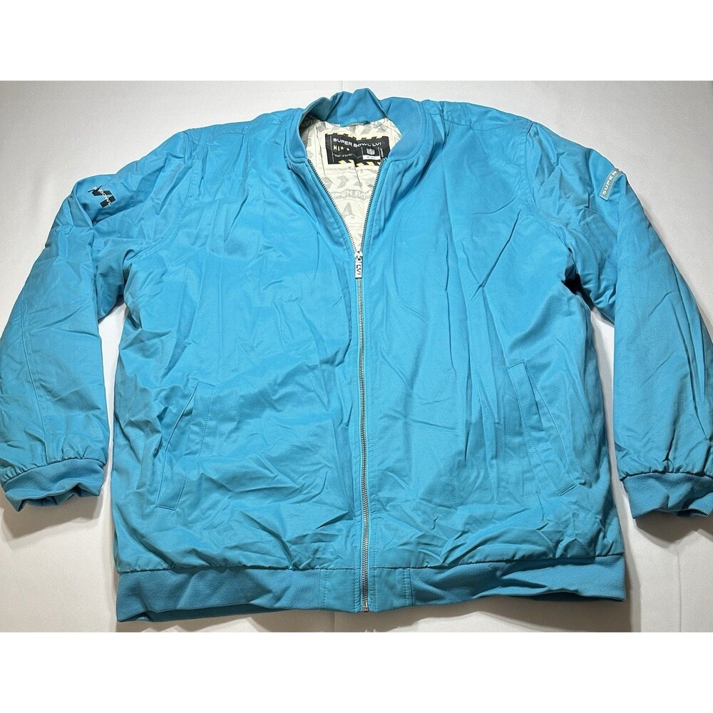 Los Angeles Super Bowl LVI NFL Football LA Full Zip Blue Jacket Mens Size XXL
